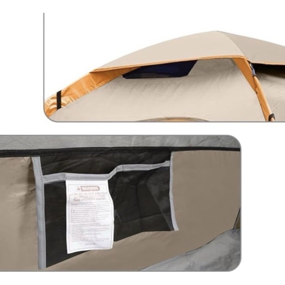 New 2 Person Tent Orange And Tan Dome‎ Shelter Outdoor Camping Size 84"x60" - Picture 6 of 7